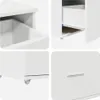 vidaXL Schubladenschrank Mit Rad Weiß 55 x 45 x 31 cm Produktbild-Vorschau 8