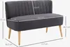 HOMCOM Sofa 2-Sitzer Couch Stoffsofa Sitzmöbel Polstersofa Produktbild-Vorschau 3