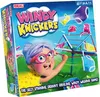 The image shows the box of a board game called "Windy Knickers". The box features cartoon illustrations of a grandmother hanging laundry on a clothesline, with clothes blowing in the wind. The game is described as "The Silly Spinning, Granny Giggling, Wind Podgląd zdjęcia produktu