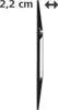 A side profile of a black TV wall mount, with a measurement indicating its thickness. Anteprima dell’immagine prodotto