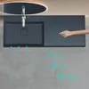 doporro Lavabo Suspendu avec Bonde Vasque à Poser Gris Noir Voir les images du produit 2