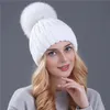 Zimní čepice, Dámská Čepice s bambulí, Pletená čepice s Náhled obrázku produktu 2