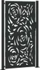 A black metal garden gate with a decorative floral pattern. Anteprima dell’immagine prodotto