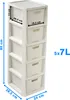Ratanový kúpeľňový stojan s košíkmi 5 X 7L White Náhľad obrázku produktu 3