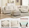 LVHOM Modulares Sofa U Form 308 x 82 x 154 cm, 6-Sitzer mit Produktbild-Vorschau 2