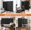 A collage of images showing a room divider used in different settings: home, office, hospital, and restaurant. Náhled obrázku produktu