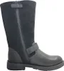 A black winter boot for girls, shown from the side. Voir les images du produit