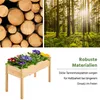 A collage showing stacked logs, a forest scene, and a wooden planter box filled with flowers. Produktbild-Vorschau