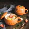 Keramiktasse Kürbisform mit Deckel und Löffel 250ml Produktbild-Vorschau 6