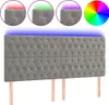 vidaXL LED Kopfteil Hellgrau 180x7x118/128 cm Samt Produktbild-Vorschau 1