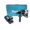 A Makita cordless rotary hammer drill, battery, charger, and carrying case are displayed against a white background. Produktbild-Vorschau