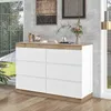 MODFU Commode De Rangement Avec 6 Tiroirs, Structure Solide Voir les images du produit 3