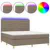 The Living Store Boxspringbett mit Matratze & LED Taupe Produktbild-Vorschau 3