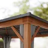 TOOLPORT Gazebo da giardino 4x4 m look legno, tetto Hardtop Anteprima dell’immagine prodotto 6