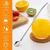 12 Stück Edelstahl Lang Löffelstrohhalme, Lang Produktbild-Vorschau 3