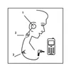 Diagram showing how to use a headset with a mobile phone. Produktbild-Vorschau