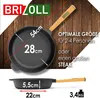 Ø28cm Pfanne aus Gusseisen mit Holzgriff Glasdeckel Produktbild-Vorschau 4