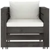 vidaXL 2-tlg. Garten-Lounge-Set mit Kissen Grau Produktbild-Vorschau 3