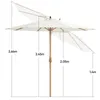 Sekey Sonnenschirm Ø300cm Holzoptik Gartenschirm Produktbild-Vorschau 9