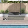 vidaXL Gartenbett Grau 195×60 cm Poly Rattan Produktbild-Vorschau 2