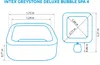 Diagrams showing the dimensions of an Intex Greystone Deluxe Bubble Spa. Náhľad obrázku produktu