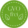 A green circular badge with dashed white stitching around the edge. The words "GVO frei" are written in white text in the center, with two stylized leaves below. Náhľad obrázku produktu