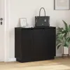vidaXL Buffet LED noir aspect chêne 90 x 32 x 75 cm Voir les images du produit 5