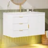 Mobiletto bagno con lavabo, mobile lavabo sospeso con Anteprima dell’immagine prodotto 1