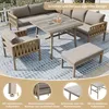 MERAX Gartenlounge-Set mit Sitz- und Rückenkissen, 5-tlg., Produktbild-Vorschau 3