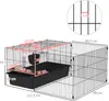 Klec pro drobná zvířata PawHut s napáječkou, miskou na Náhled obrázku produktu 3
