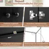 A collage of four close-up images showcasing the details of a black wooden sideboard. Podgląd zdjęcia produktu