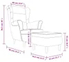 vidaXL Fauteuil à oreilles avec tabouret bleu velours Voir les images du produit 8