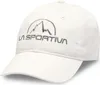 Weißes Cap mit gesticktem Logo von La Sportiva; geeignet für Outdoor-Aktivitäten.
