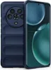 A dark blue phone case is shown next to a smartphone. Produktbild-Vorschau