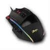 A black gaming mouse with RGB lighting and multiple buttons is shown against a white background. Podgląd zdjęcia produktu