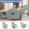 A woman relaxing in a gray recliner chair with the footrest extended. Náhľad obrázku produktu