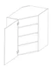 Hoher Eckschrank LAILI – 58x58 cm, hellgrau / Eiche Artisan Produktbild-Vorschau 2