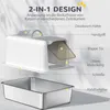 PawHut Katzenklo, Katzentoilette mit Deckel, Wanne aus Produktbild-Vorschau 6