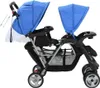 Tandem-Kinderwagen Stahl Blau und Schwarz Produktbild-Vorschau 5