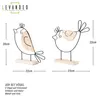 2er Set Deko Aufsteller Vogel Metall Holz Schwarz Natur Produktbild-Vorschau 2