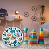 Meerestiere Aquarellstil Kinder Wanduhr aus MDF Produktbild-Vorschau 5
