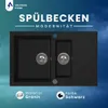 VBChome Spülbecken 80x50x20 cm Schwarz Granit 1,5 Becken Produktbild-Vorschau 3