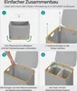 A step-by-step visual guide on how to assemble a laundry basket. Produktbild-Vorschau