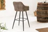 Edler Barhocker TURIN vintage taupe mit Ziersteppung Produktbild-Vorschau 4