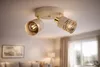 LUXOLAR - LED Deckenleuchte 2-flammig Creme/Gold E27 60W - Produktbild-Vorschau 6