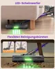 A split image showing a vacuum cleaner with its features highlighted. Produktbild-Vorschau