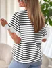 Gestreiftes Damen-T-Shirt, Rüschenärmel, Produktbild-Vorschau 3