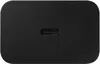 A close-up, top-down view of a black USB-C charger. Produktbild-Vorschau
