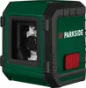 A studio shot of a green and black laser measuring device. Produktbild-Vorschau