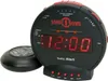 A black and red Sonic Bomb alarm clock with a separate vibrating puck. Produktbild-Vorschau